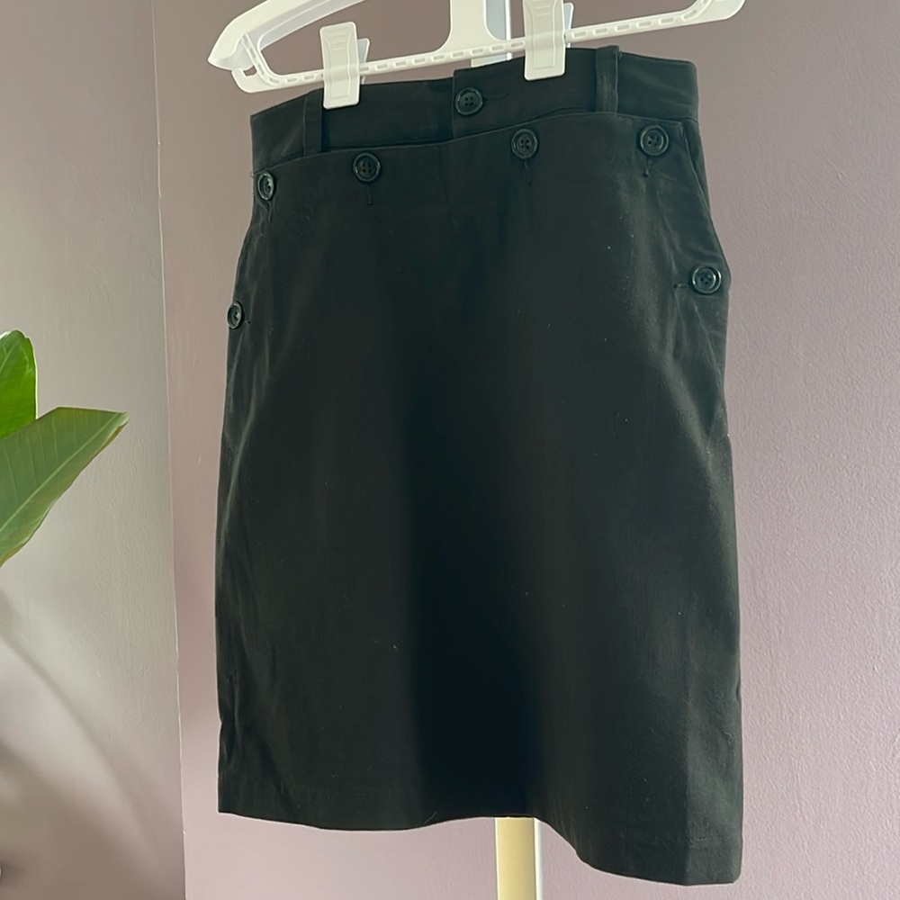 Club Monaco Black Cotton Pencil Skirt with pockets